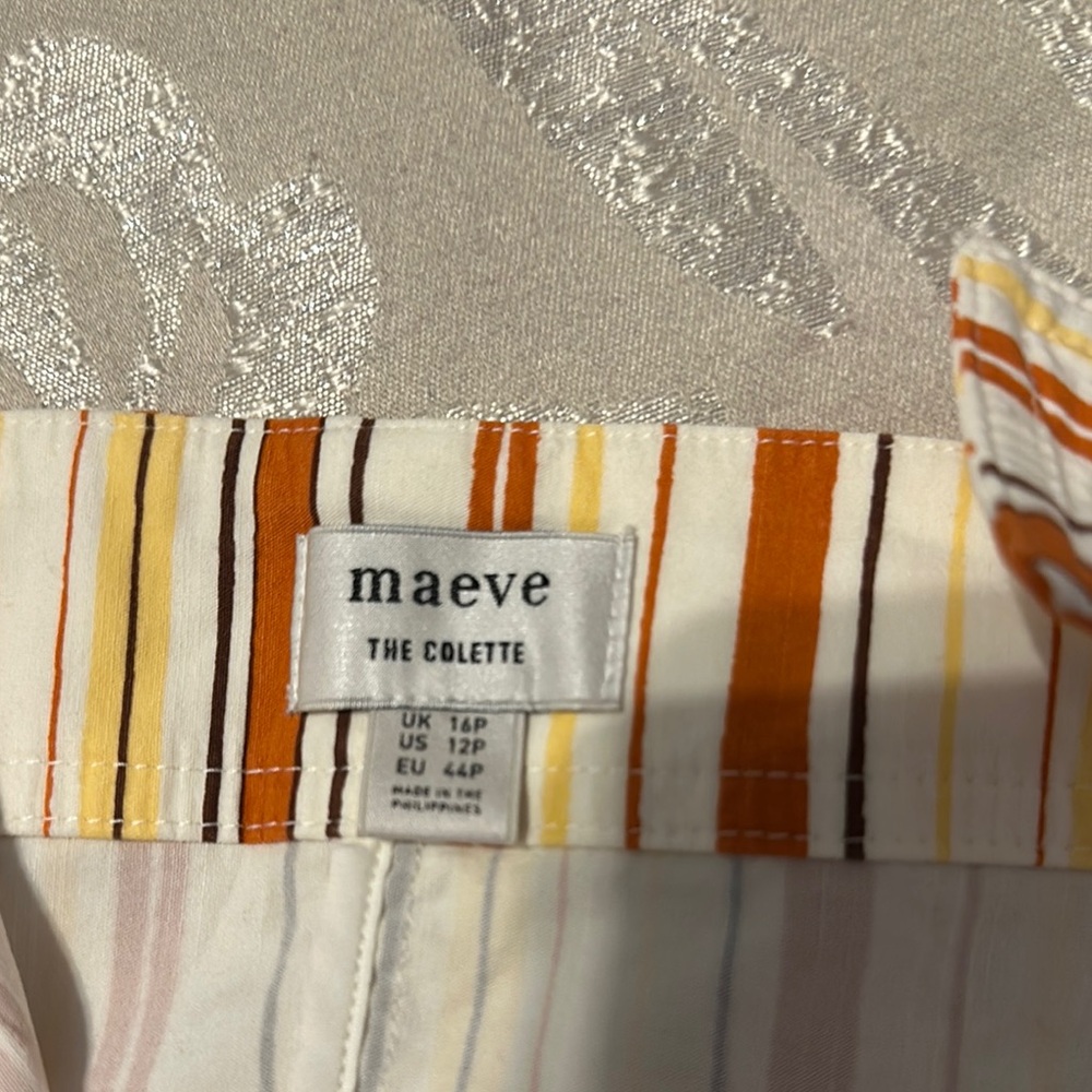 Maeve Cream and Orange Wide Leg Jumpsuit with Belt - Picture 6 of 6